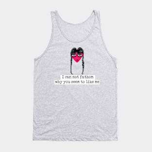 Wednesday Addams quote Valentines card - sticker - sock with black text Tank Top